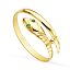 Sortija Serpiente Oro Amarillo 18K – 1 Vuelta con Ojos de Circonita Verde